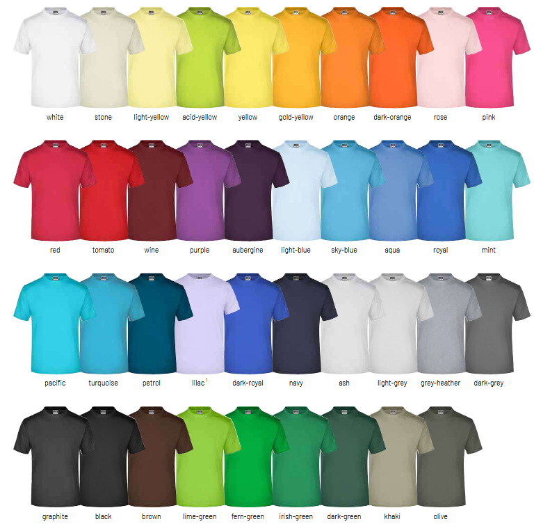 Waschanleitung Workwear Arbeitshosen in 6 Farben individuell bedruckbar 