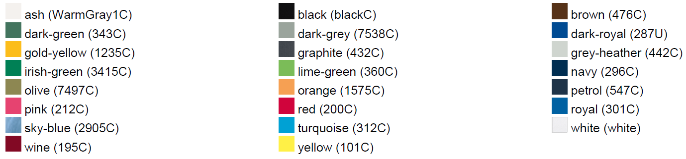 Waschanleitung Workwear Arbeitshosen in 6 Farben individuell bedruckbar 