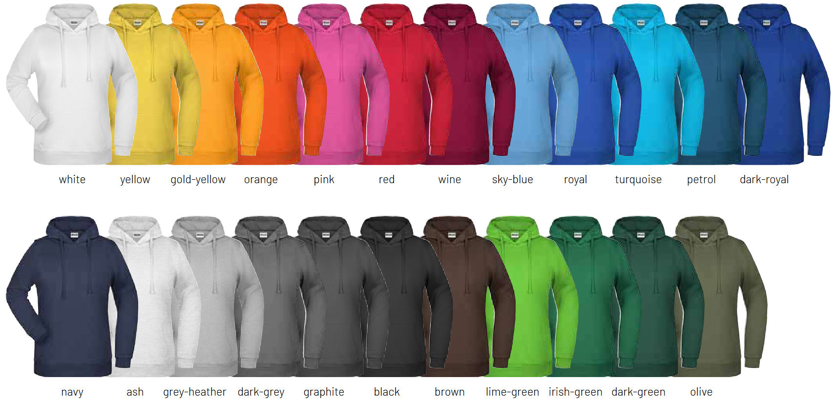 Waschanleitung Workwear Arbeitshosen in 6 Farben individuell bedruckbar 